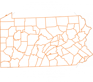 PA Service Map with county outlines